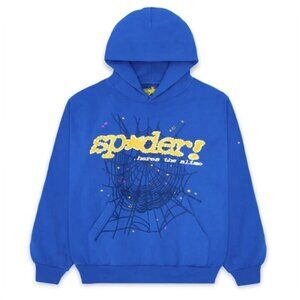 Sp5der Hoodie ( Yellow on Blue)
